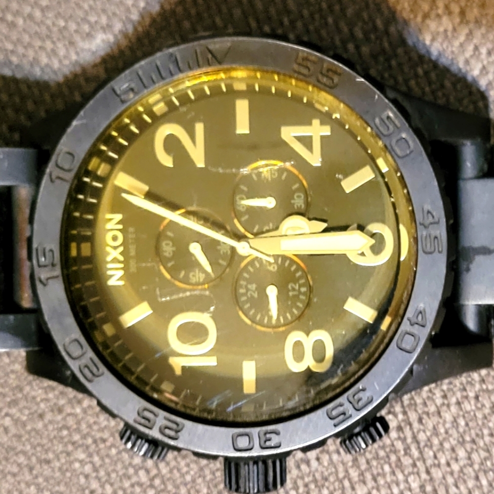 Nixon 51-30 All Black Dial SS Chronograph Quartz M